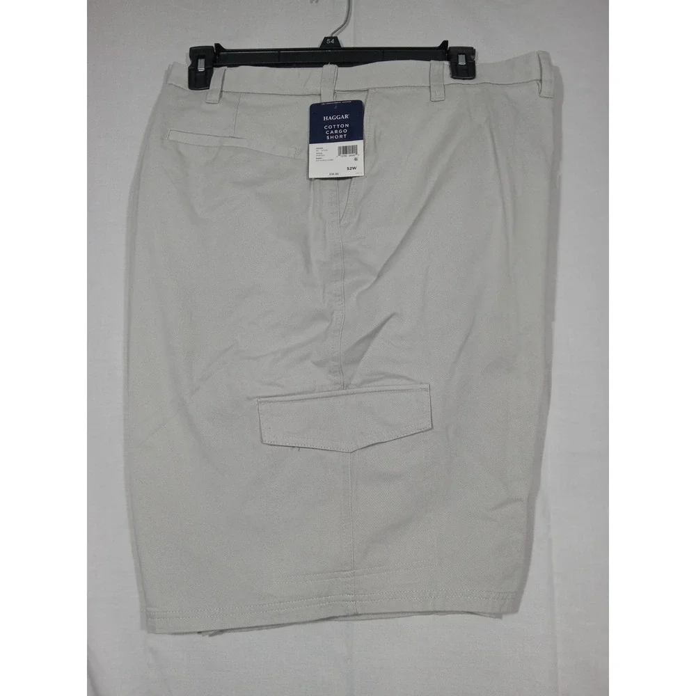Haggar NWT Men's Expandable Waistband Comfort Cargo Shorts in Stone Size‎ 52W